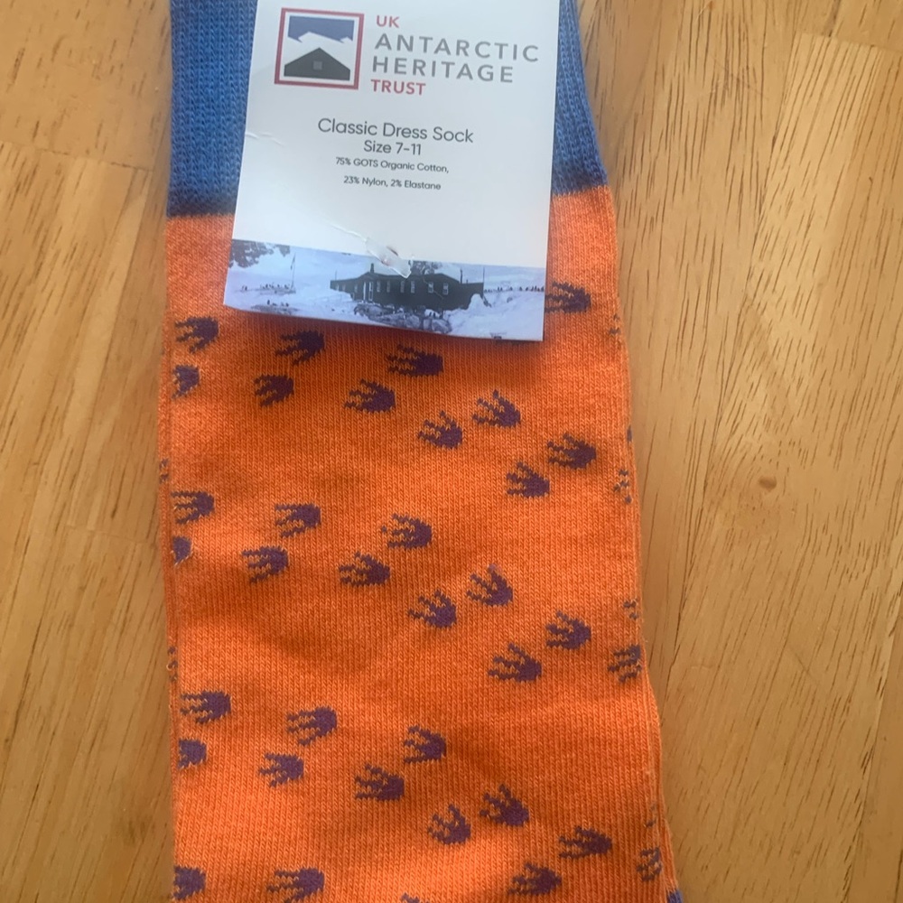 Tropical Orange and Blue Dress Socks with Palm Trees